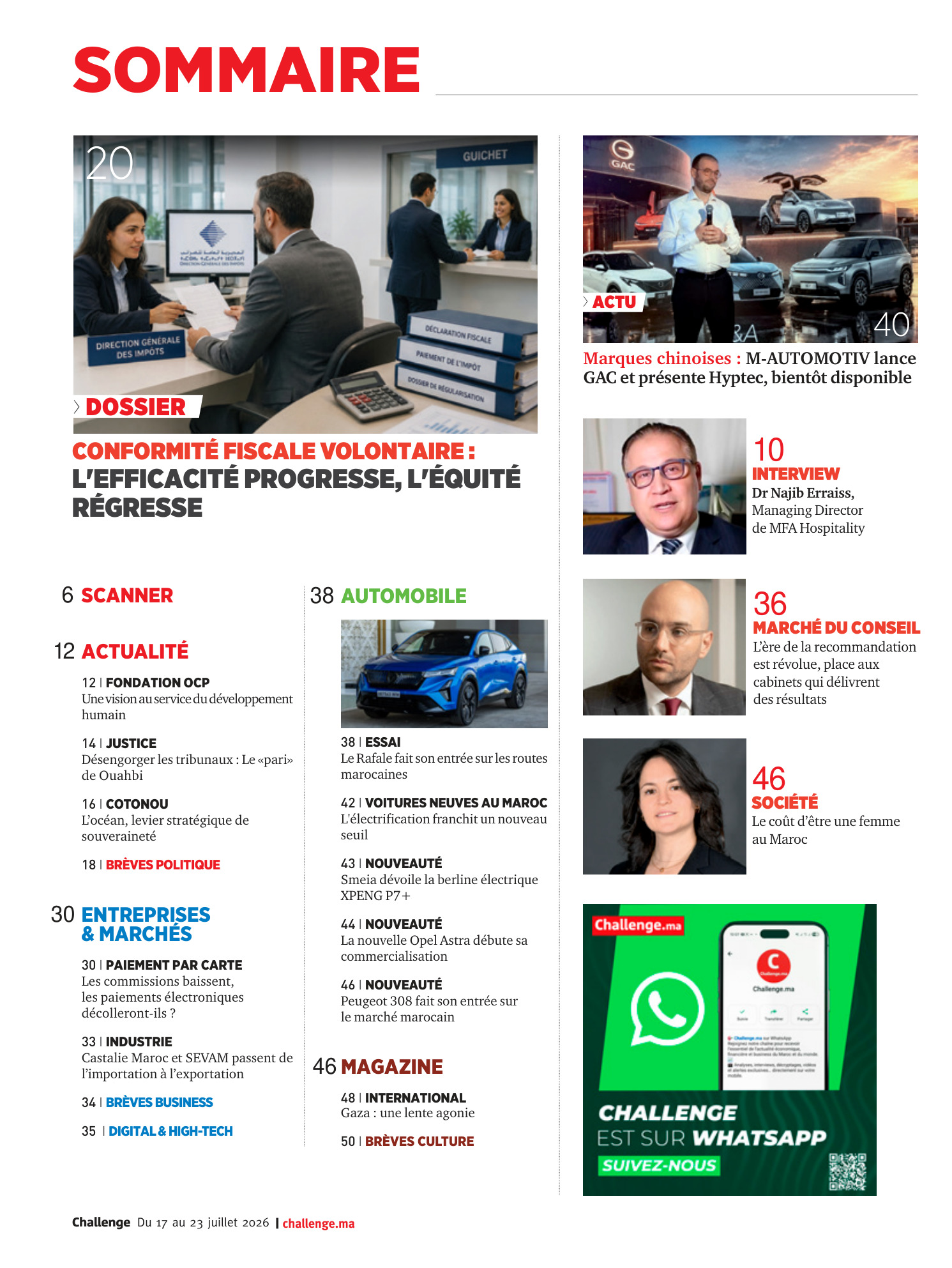 Sommaire — Challenge N° 1022 (du 17 au 23 juillet 2026)